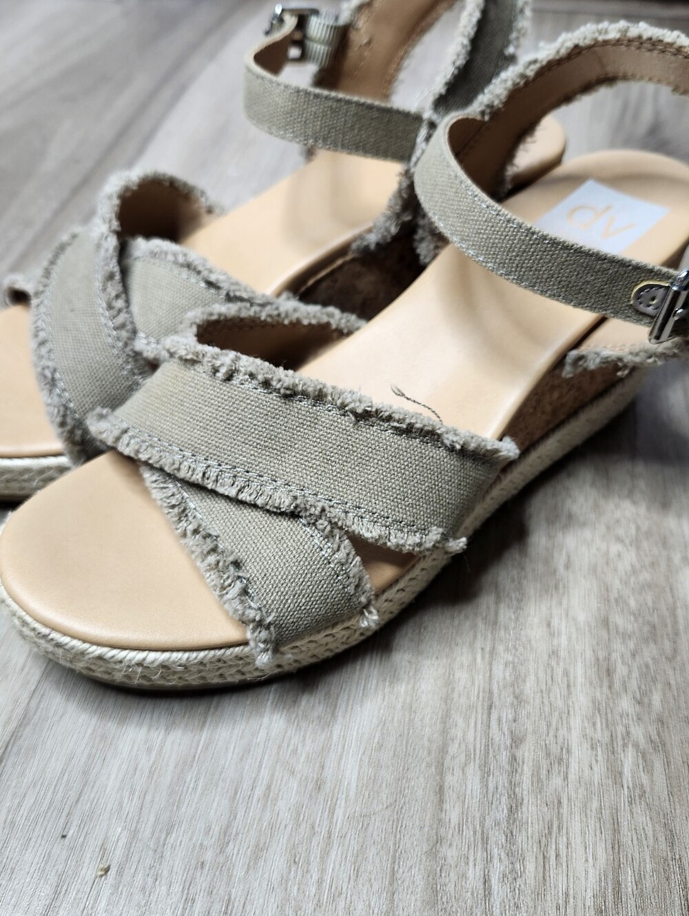 DV Dolce Vita Olive Green Boho Espadrille Wedge Sandals Women's 8 - Picture 3 of 9